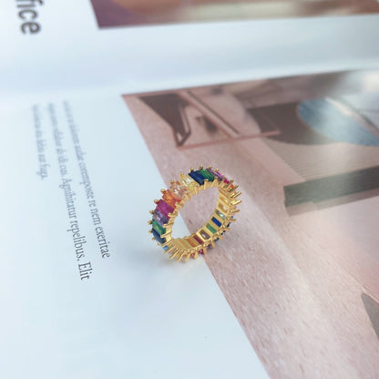 [Lumi Jewellery]Unique Colorful Radiant Cut RIng