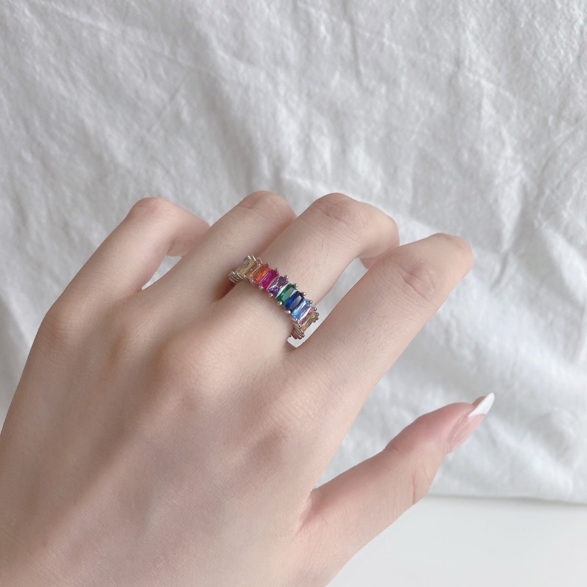 [Lumi Jewellery]Unique Colorful Radiant Cut RIng