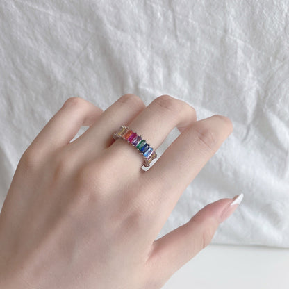 [Lumi Jewellery]Unique Colorful Radiant Cut RIng
