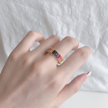 [Lumi Jewellery]Unique Colorful Radiant Cut RIng