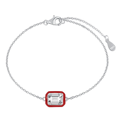 [Lumi Jewellery]2.0 Carat Sparkling Colorful Emerald Cut Daily Bracelet