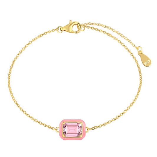 [Lumi Jewellery]2.0 Carat Sparkling Colorful Emerald Cut Daily Bracelet