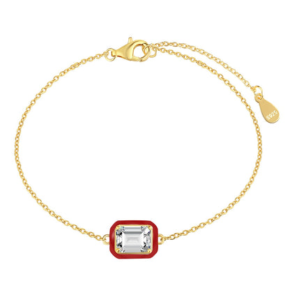 [Lumi Jewellery]2.0 Carat Sparkling Colorful Emerald Cut Daily Bracelet