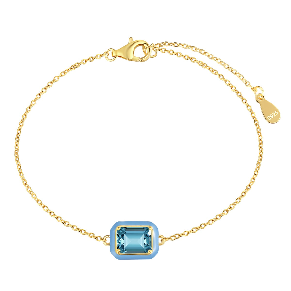 [Lumi Jewellery]2.0 Carat Sparkling Colorful Emerald Cut Daily Bracelet