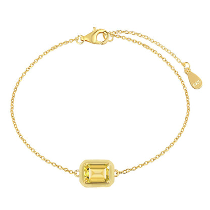 [Lumi Jewellery]2.0 Carat Sparkling Colorful Emerald Cut Daily Bracelet