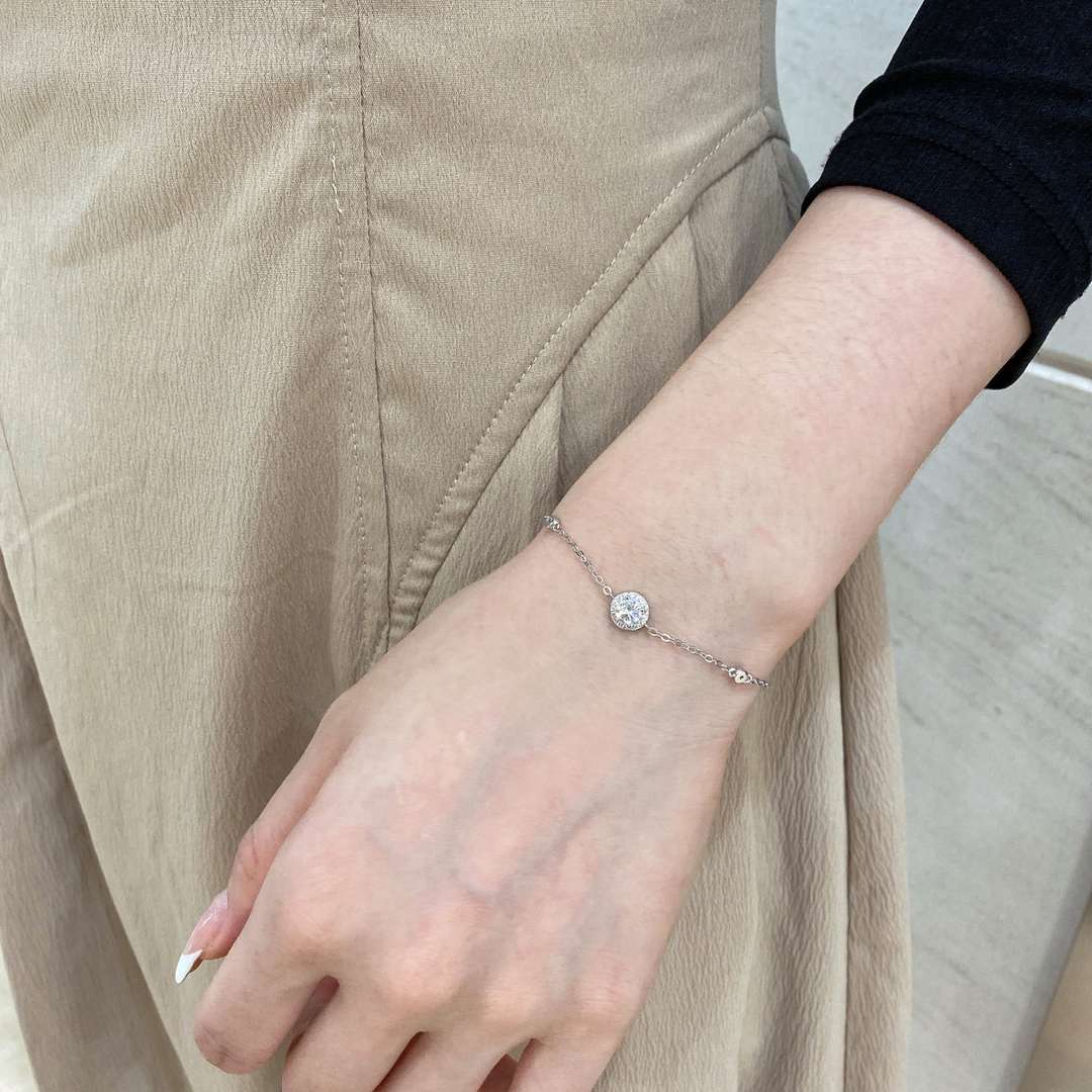 [Lumi Jewellery]Dazzling Round Cut Shape Bracelet