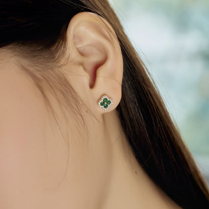 [Lumi Jewellery]Four-Leaf Clover Flower Shaped Earrings