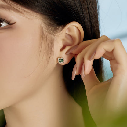 [Lumi Jewellery]Four-Leaf Clover Flower Shaped Earrings