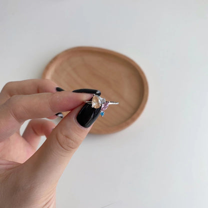 [Lumi Jewellery]Radiant Colorful Multi Cut Daily Ring