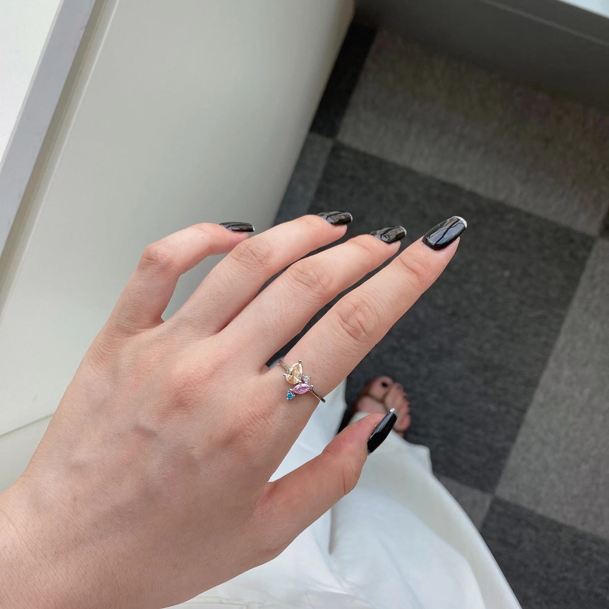 [Lumi Jewellery]Radiant Colorful Multi Cut Daily Ring
