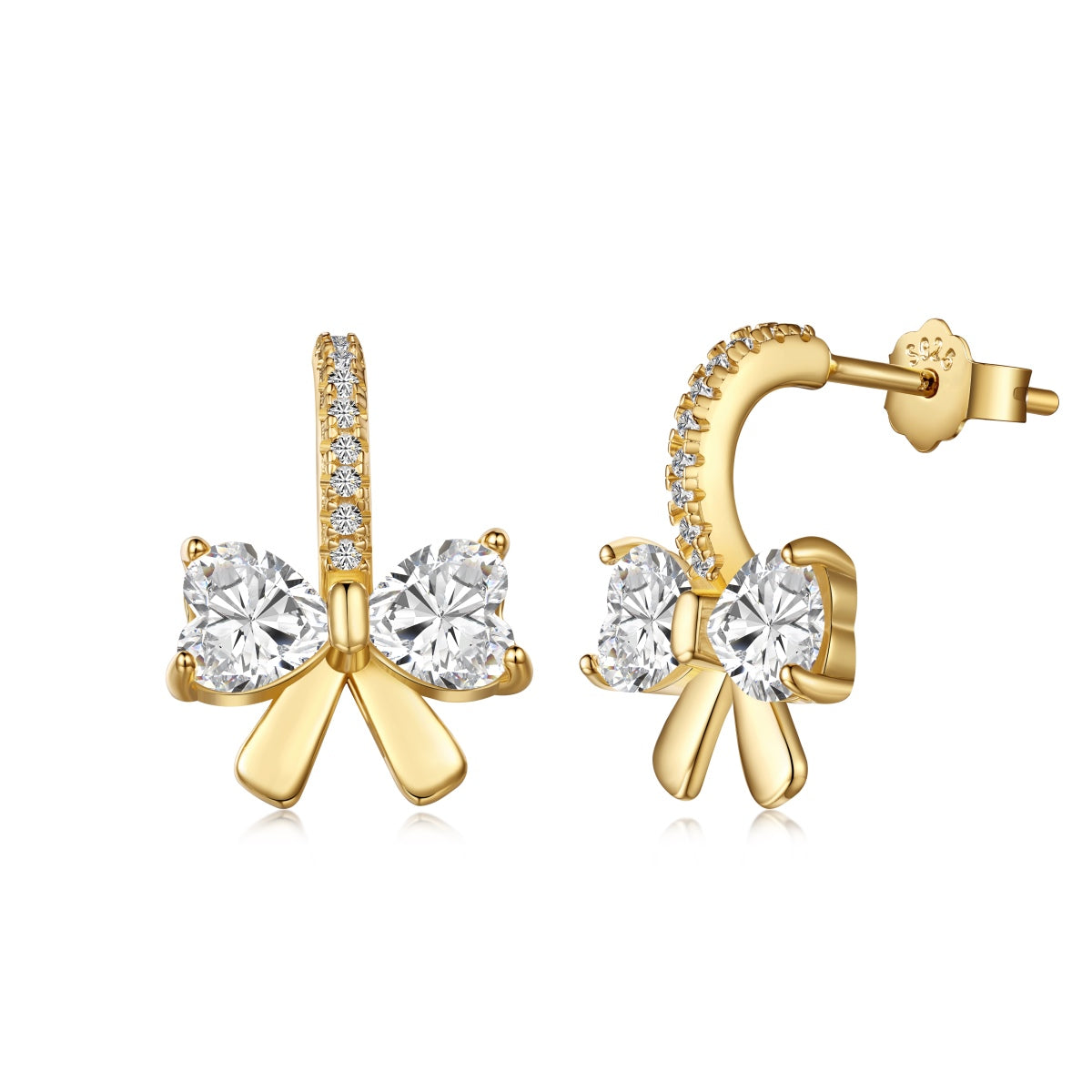 [Lumi Jewellery]Exquisite Earrings With Heart-Shaped Bow Design