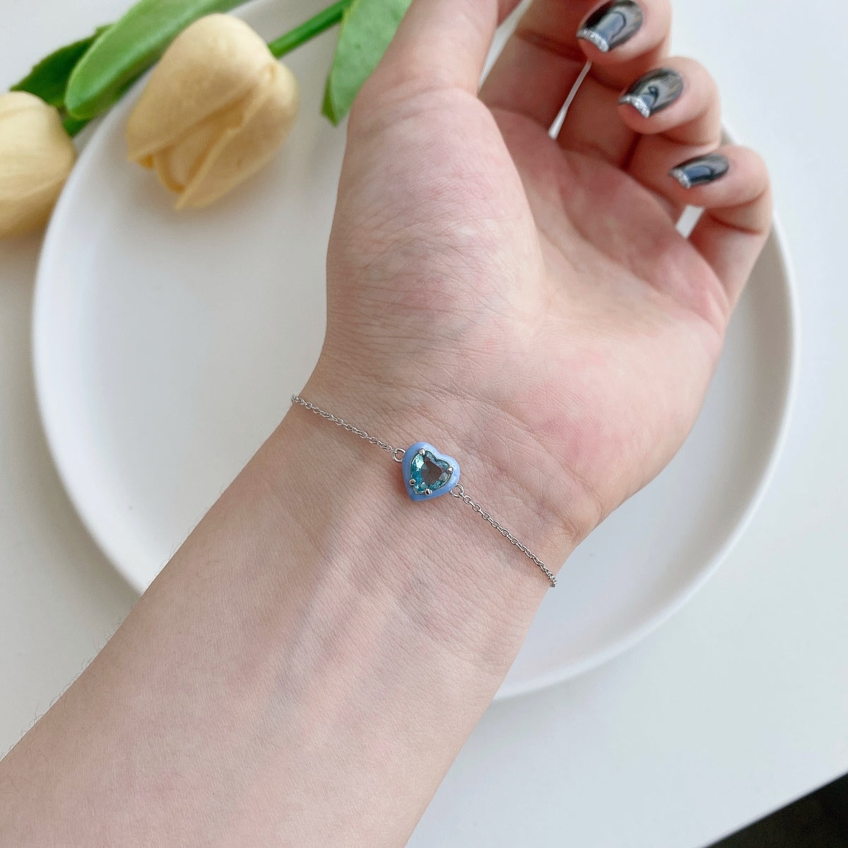 [Lumi Jewellery]Sparkling Romantic Heart Shape Lover Bracelet