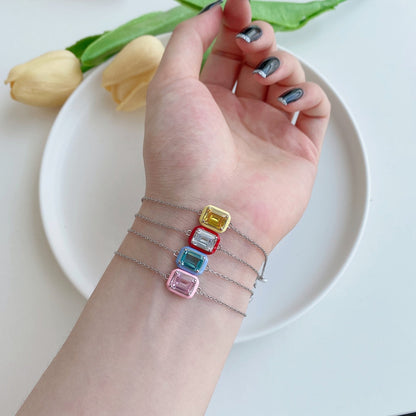 [Lumi Jewellery]2.0 Carat Sparkling Colorful Emerald Cut Daily Bracelet
