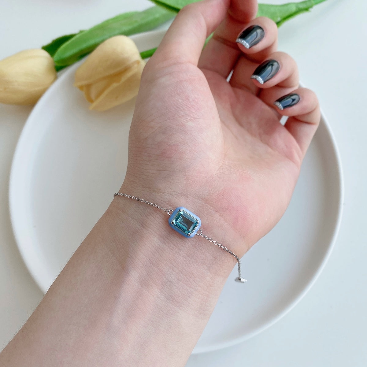 [Lumi Jewellery]2.0 Carat Sparkling Colorful Emerald Cut Daily Bracelet