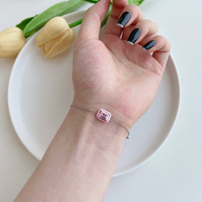 [Lumi Jewellery]2.0 Carat Sparkling Colorful Emerald Cut Daily Bracelet