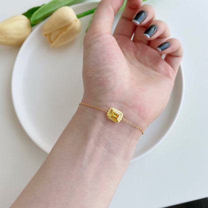 [Lumi Jewellery]2.0 Carat Sparkling Colorful Emerald Cut Daily Bracelet
