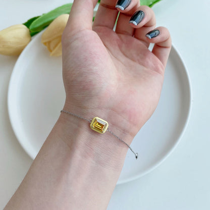 [Lumi Jewellery]2.0 Carat Sparkling Colorful Emerald Cut Daily Bracelet