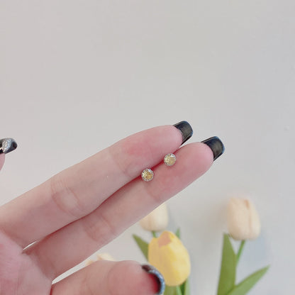 [Lumi Jewellery]Sparkling Colorful Round Shape Earrings