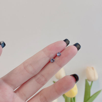 [Lumi Jewellery]Sparkling Colorful Round Shape Earrings