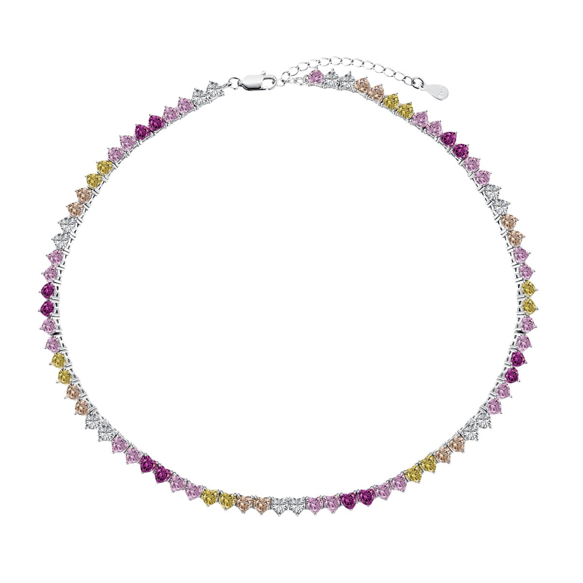 [Lumi Jewellery]Sparkling Colorful Full Heart Tennis Necklace