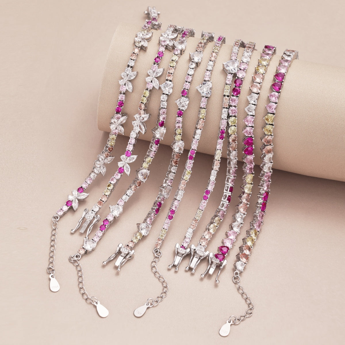 [Lumi Jewellery]Delicate Colorful Rainbow Tennis Chain