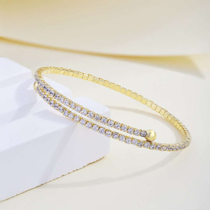 [Lumi Jewellery]Row of Diamonds Round Fashion Bracelet