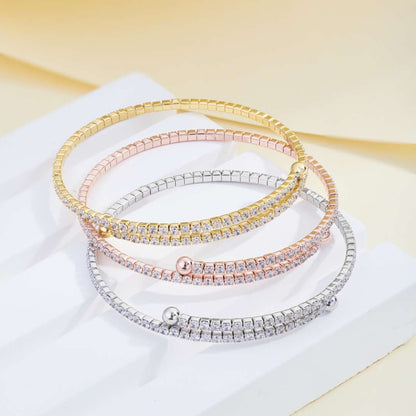[Lumi Jewellery]Row of Diamonds Round Fashion Bracelet