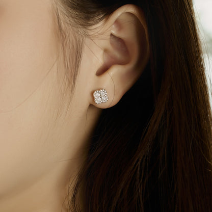 [Lumi Jewellery]Four-Leaf Clover Flower Shaped Earrings