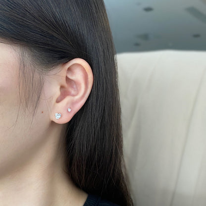 [Lumi Jewellery]Sparkling Heart Shaped Simple Earrings