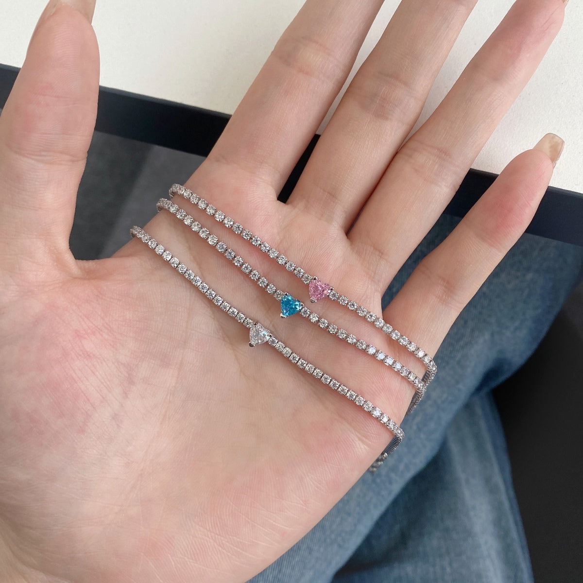 [Lumi Jewellery]0.5 Carat Elegant Romantic Heart Shape Lover Bracelet