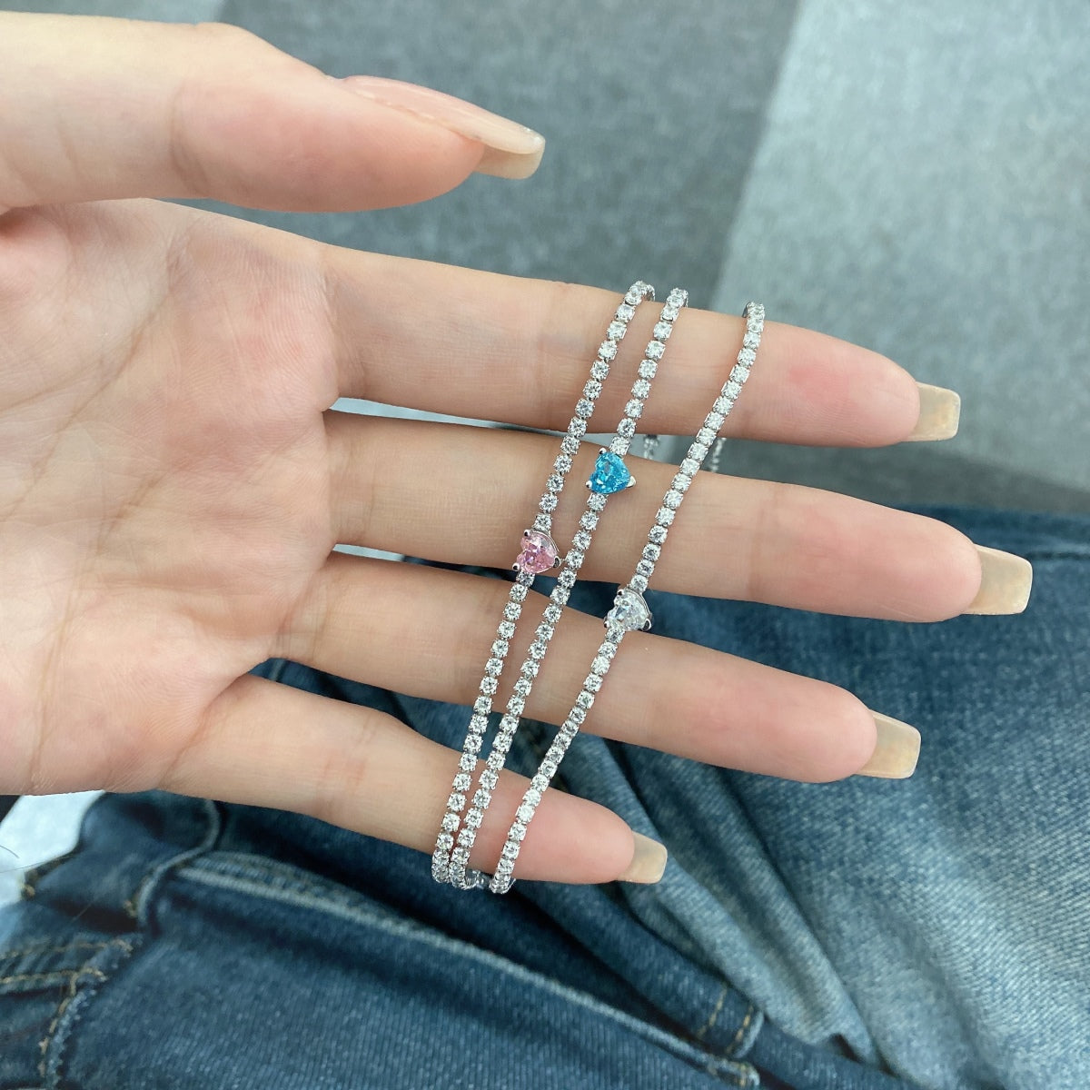 [Lumi Jewellery]0.5 Carat Elegant Romantic Heart Shape Lover Bracelet