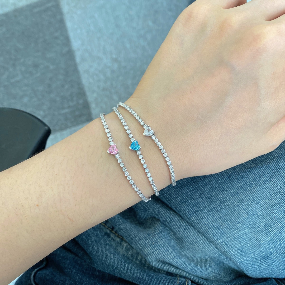 [Lumi Jewellery]0.5 Carat Elegant Romantic Heart Shape Lover Bracelet