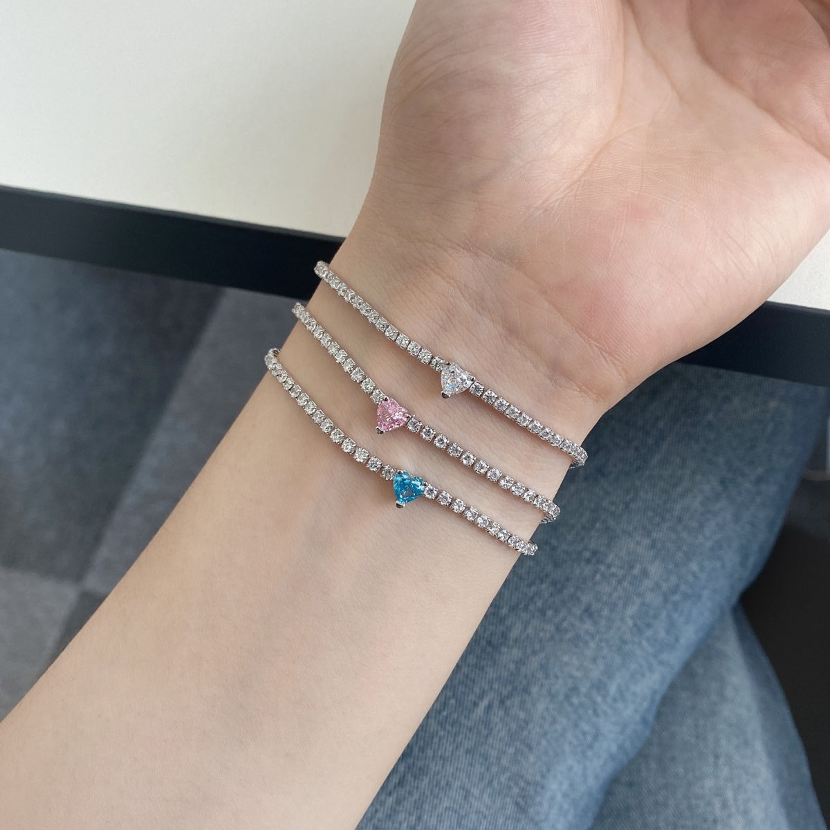 [Lumi Jewellery]0.5 Carat Elegant Romantic Heart Shape Lover Bracelet