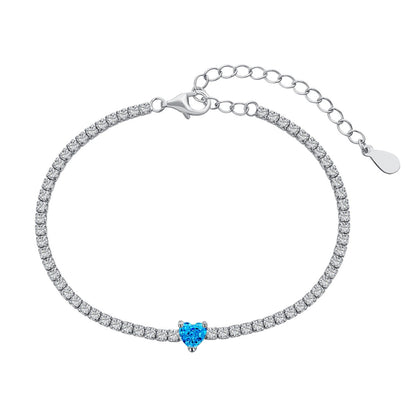 [Lumi Jewellery]0.5 Carat Elegant Romantic Heart Shape Lover Bracelet
