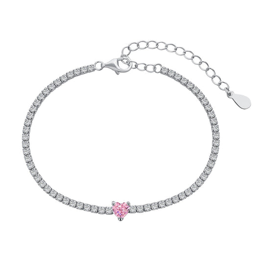 [Lumi Jewellery]0.5 Carat Elegant Romantic Heart Shape Lover Bracelet