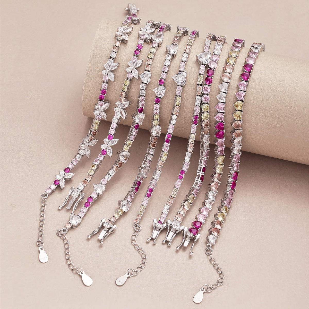 [Lumi Jewellery]Romantic Heart Shape Round Cut Lover Bracelet