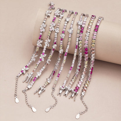 [Lumi Jewellery]Romantic Heart Shape Round Cut Lover Bracelet