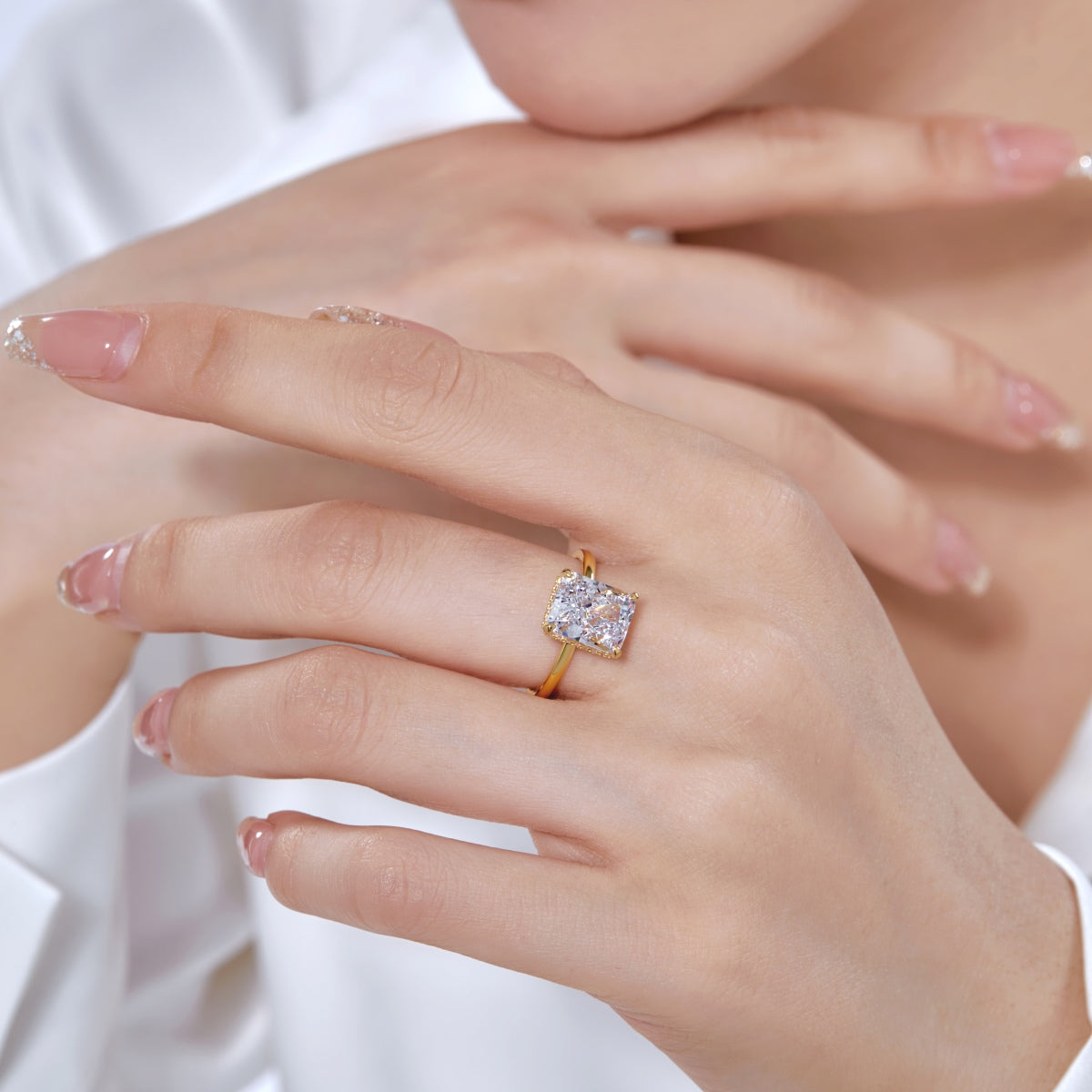 [Lumi Jewellery]4.0 Carat Ornate Enchanting Radiand Cut Banquet Ring