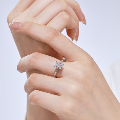 [Lumi Jewellery]2.0 Carat Dazzling Sparkling Radiant Cut Party Ring