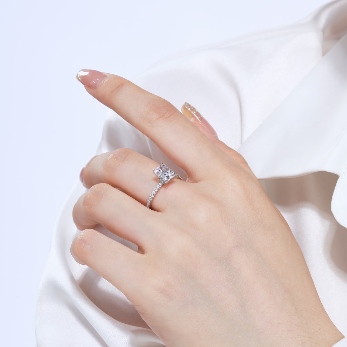 [Lumi Jewellery]2.0 Carat Dazzling Sparkling Radiant Cut Party Ring