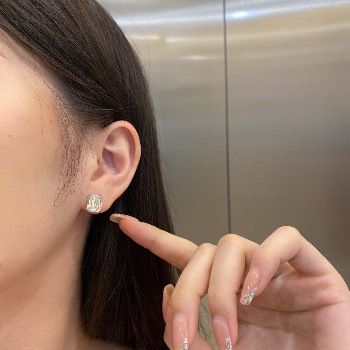 [Lumi Jewellery]Dazzling Square Shape Earrings