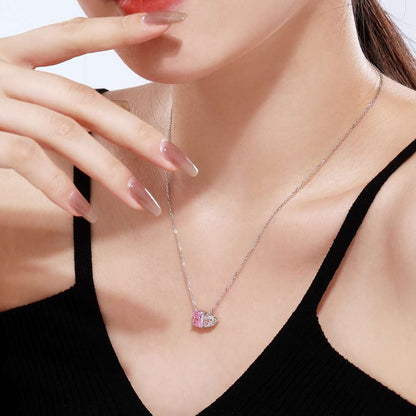 [Lumi Jewellery]Dazzling Square & Heart Shape Necklace