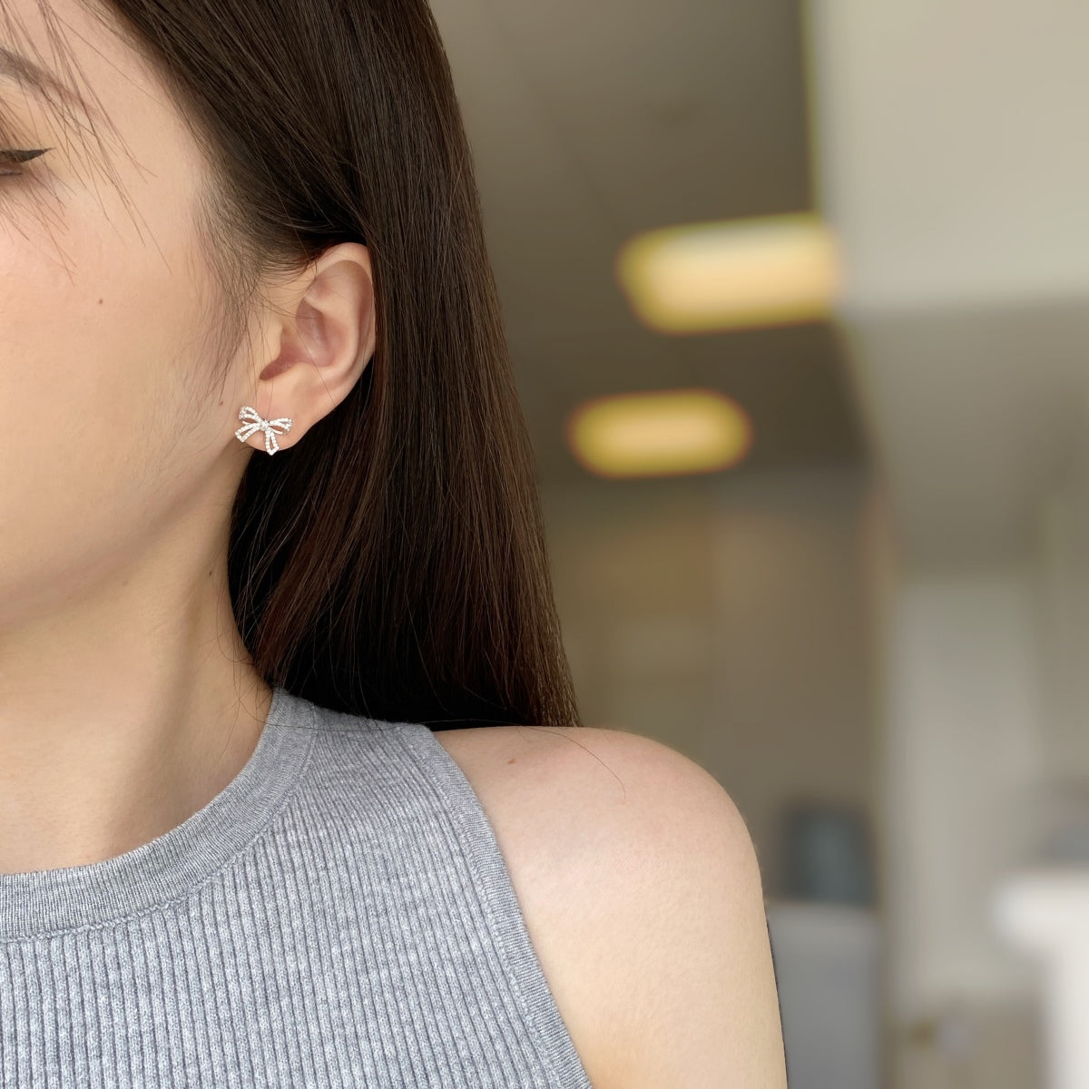 [Lumi Jewellery]Dainty Bow Shape Earrings