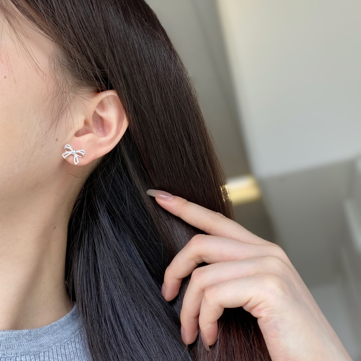 [Lumi Jewellery]Dainty Bow Shape Earrings