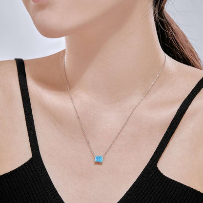 [Lumi Jewellery]Luxurious Square Shape Colorful Necalack