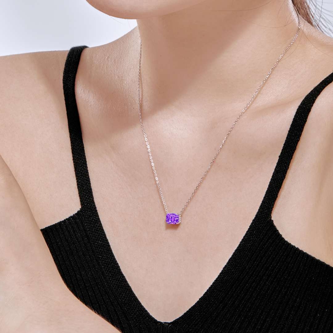 [Lumi Jewellery]Luxurious Square Shape Colorful Necalack