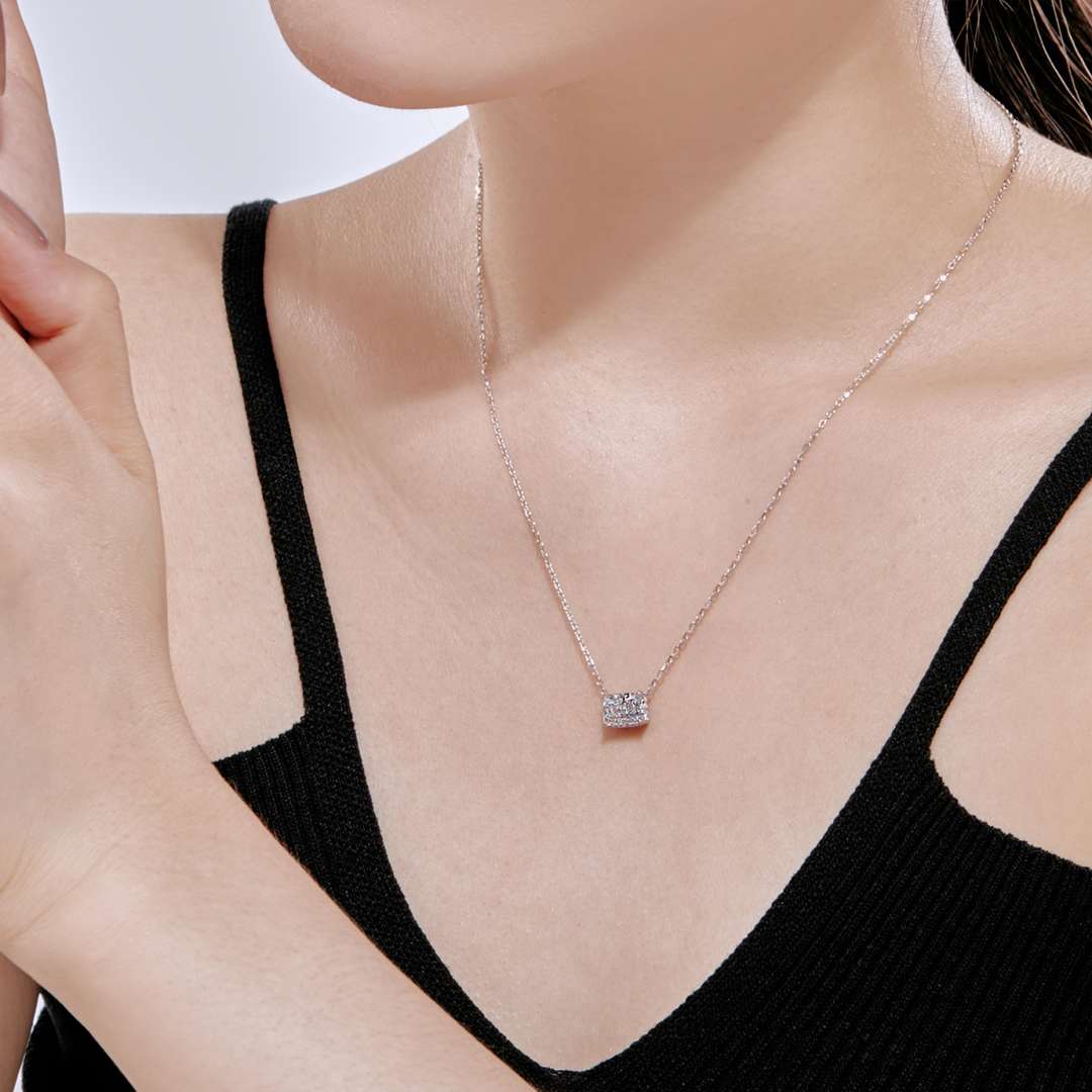 [Lumi Jewellery]Luxurious Square Shape Colorful Necalack