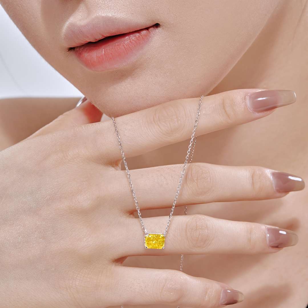 [Lumi Jewellery]Luxurious Square Shape Colorful Necalack