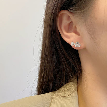 [Lumi Jewellery]Double Heart-Shape Classic Princess Style Earrings