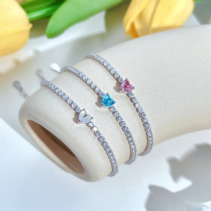 [Lumi Jewellery]0.5 Carat Elegant Romantic Heart Shape Lover Bracelet